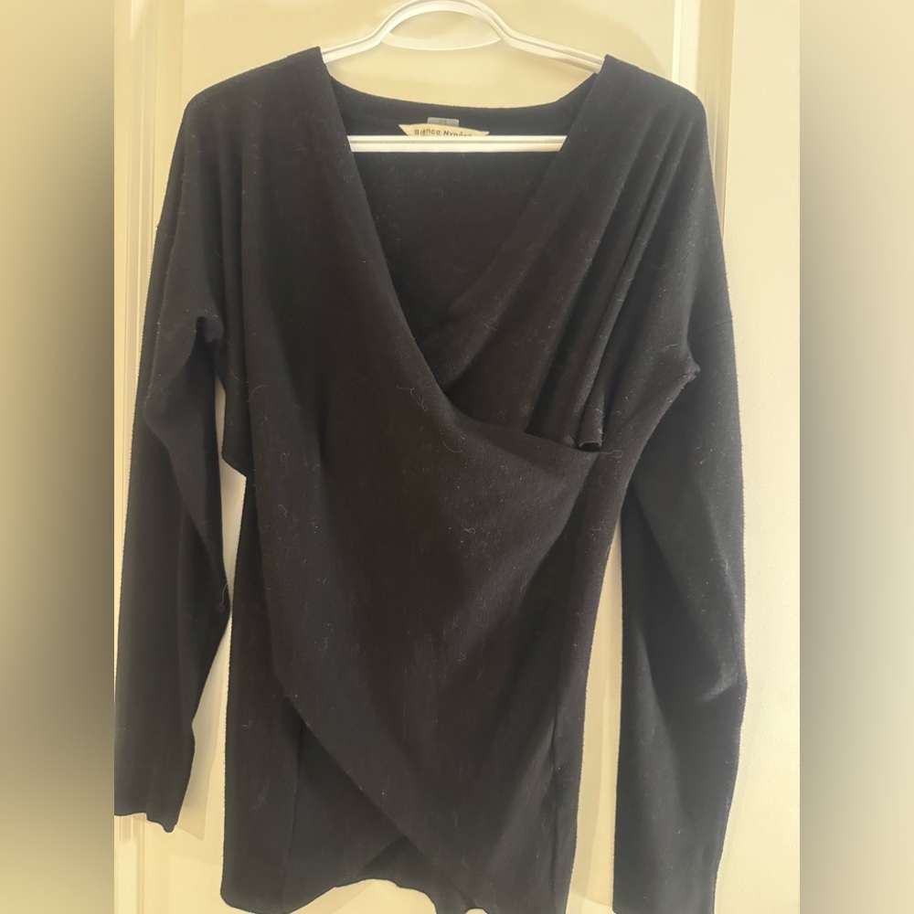 Bianca Nygard Black Long Sleeve Wrap Top